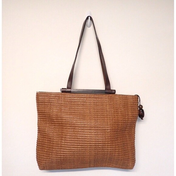 Field Manor Classics Made in Italy Large Tote Bag Woven with Leather Trim - Picture 1 of 16